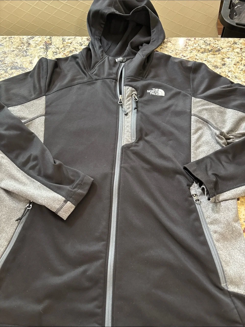The North Face Black & Gray Hooded Softshell Jacket